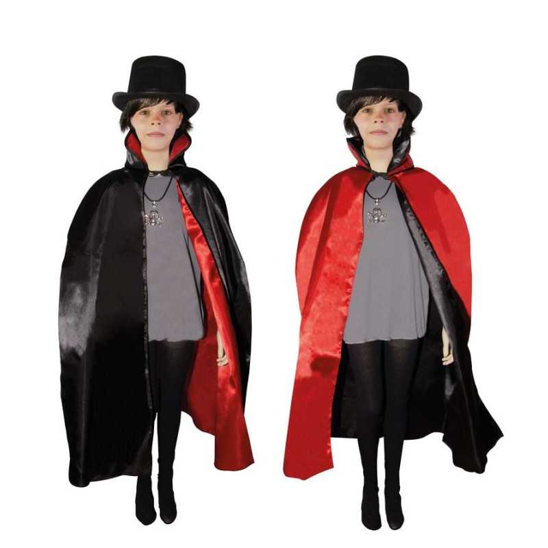 Cape Réversible Noire et Rouge Enfant 90cm - Déguisement vampire enfant halloween the duck