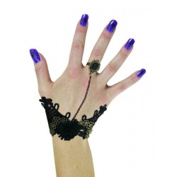 Bracelet de Gothique avec bague attachée - Déguisement vampire femme halloween The Duck
