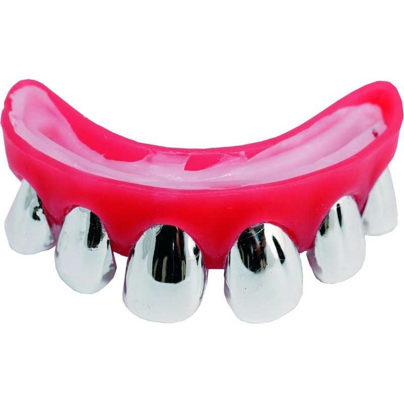 Dentier Dents en Argent - Déguisement vampire adulte halloween the duck