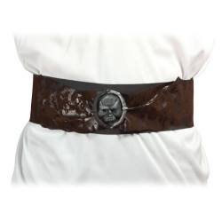 Ceinture de Pirate Adulte marron avec tête de mort - Déguisement pirate adulte carnaval the duck