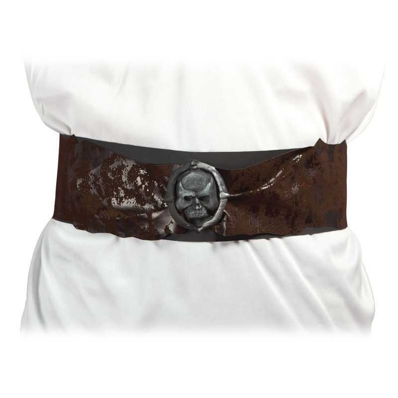 Ceinture de Pirate Adulte marron avec tête de mort - Déguisement pirate adulte carnaval the duck