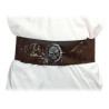 Ceinture de Pirate Adulte marron avec tête de mort - Déguisement pirate adulte carnaval the duck