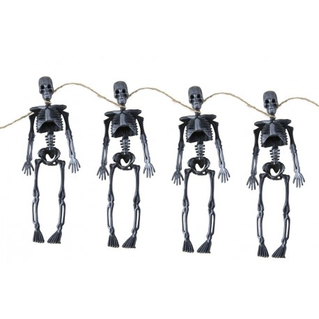 Squelettes Noirs 15cm lot de 4 - Décoration halloween squelette sorcière the duck