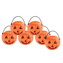 Mini-Pots Citrouille Orange Lot de 6 - Décoration halloween citrouille the duck