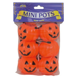 Mini-Pots Citrouille Orange Lot de 6 - Décoration halloween citrouille the duck