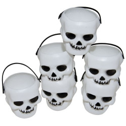 Mini-Pots Tête de Mort Blanche - Lot de 6