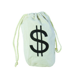 Sac Dollar Blanc de Voleur de Banque - Déguisement gangster carnaval the duck