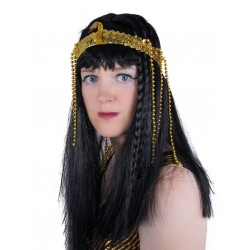 Bandeau Egyptien Doré avec serpent et perles - Déguisement égyptienne or carnaval the duck