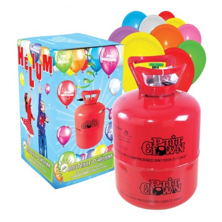 Kit Hélium & Ballons : Bouteille jetable 0.25m3 et 30 Ballons multicolores - Décoration carnaval the duck