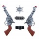 Kit de Cow Boy : 2 revolvers, 1 Ceinture avec balles & 1 Etoile - Déguisement cow boy carnaval the duck