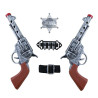 Kit de Cow Boy : 2 revolvers, 1 Ceinture avec balles & 1 Etoile - Déguisement cow boy carnaval the duck