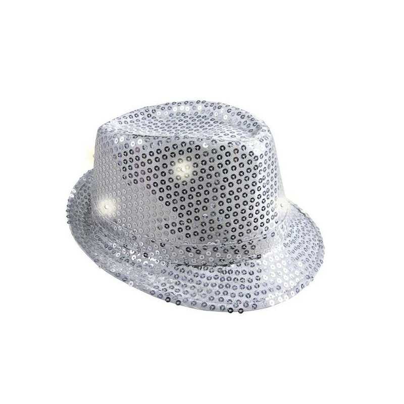 Chapeau Borsalino à Sequins Lumineux Adulte - Déguisement Jour de l'An Adulte the duck