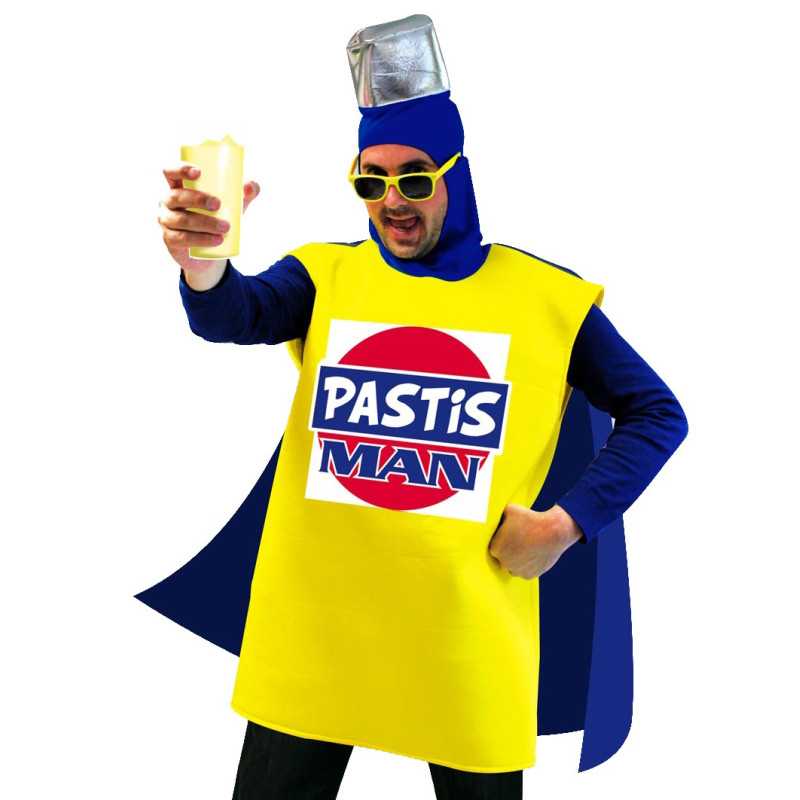 Costume de Pastis Man Bleu & Jaune Adulte - Déguisement humour adulte the duck