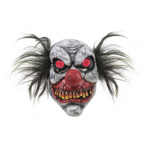 Masque de Clown Fou avec Yeux Lumineux Adulte - déguisement clown halloween the duck