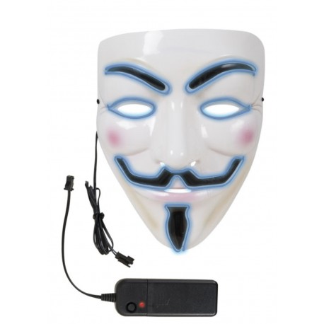 Masque d'Anonymous Lumineux LED Adulte - Déguisement masque film v pou vendetta the duck