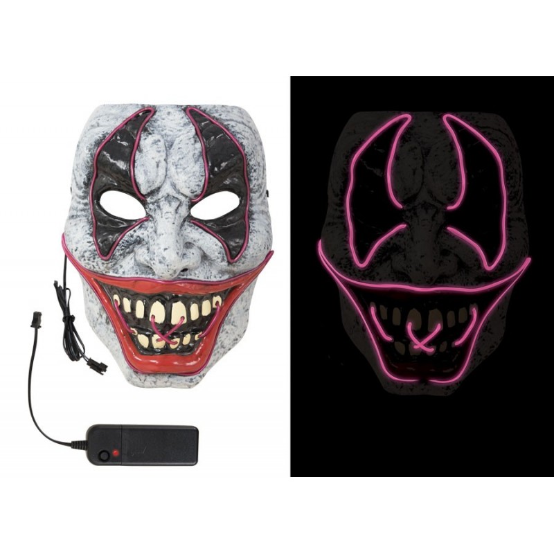 Masque de Clown d'Halloween Lumineux LED Adulte - Accessoires Clown sur The  Duck.fr