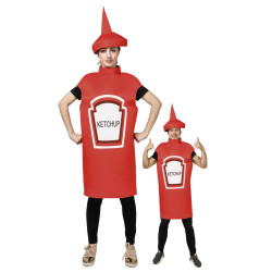 Costume de Pot de Ketchup Rouge Adulte - Déguisement humoristique carnaval the duck