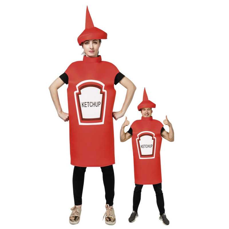 Costume de Pot de Ketchup Rouge Adulte - Déguisement humoristique carnaval the duck