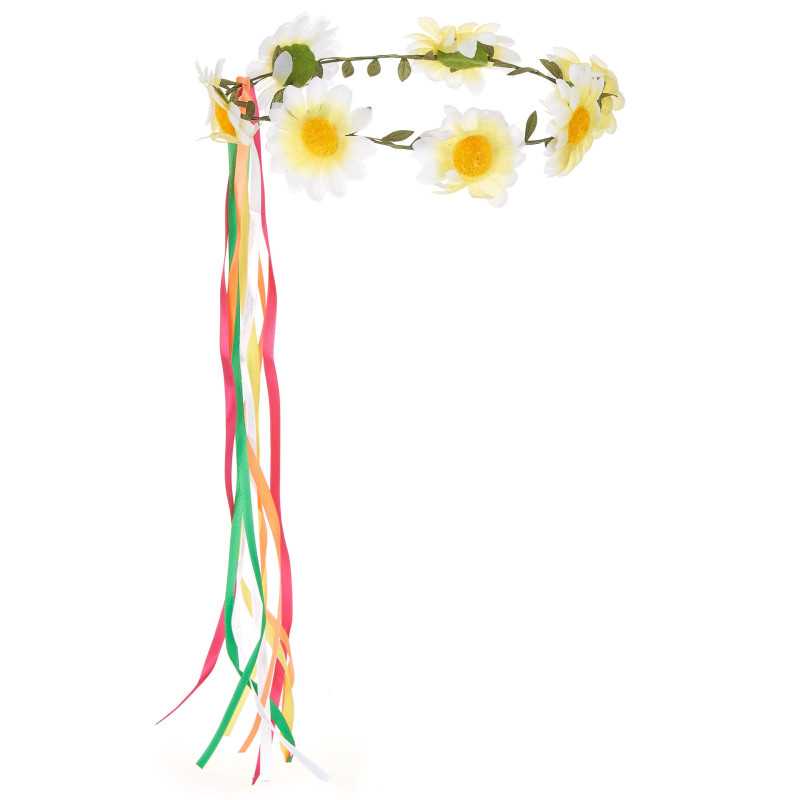 Couronne de Fleurs Hippie Adulte - Déguisement hippie adulte carnaval the duck