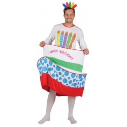 Costume de Gâteau d'Anniversaire Coloré Adulte - déguisement humour carnaval the duck
