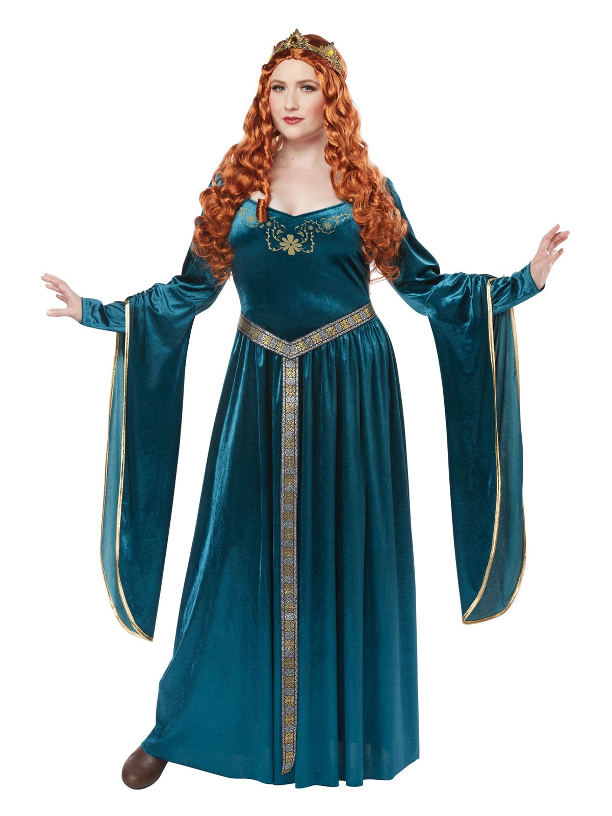 Deguisement princesse medievale bleue grande taille femme Jadeo